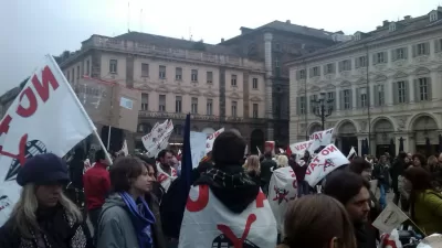 Proteste nella città di Torino per il Progetto TAV