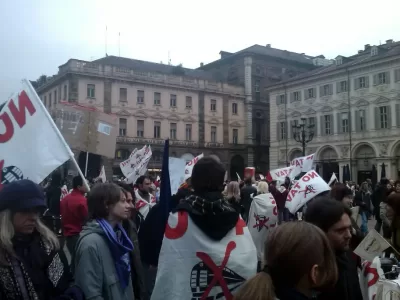 Proteste nella città di Torino per il Progetto TAV