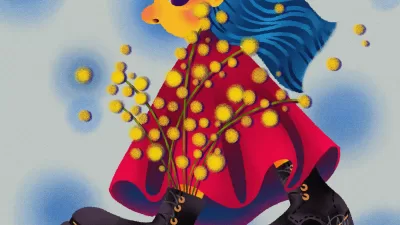 Illustrazione Ragazza con Mimose