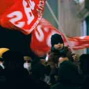 Foto scattata a gennaio 2022 durante lo sciopero dei corrieri davanti a Zara in via Roma a Torino.